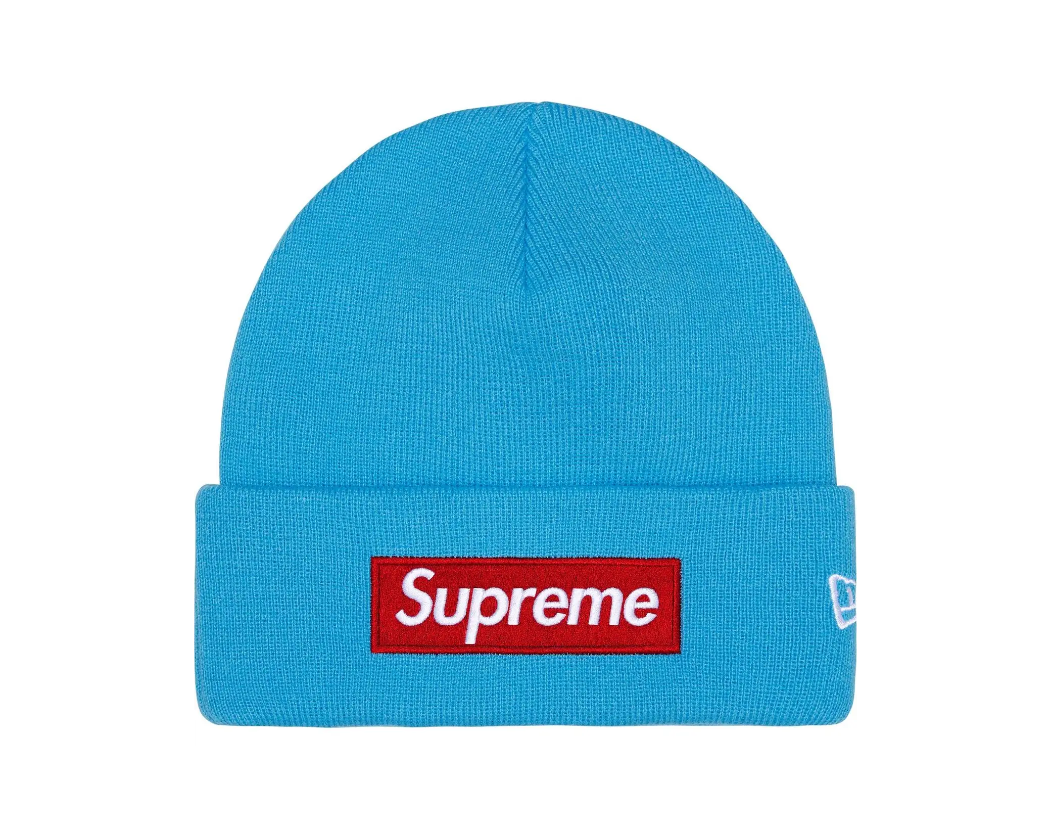 New Era x Supreme Box Logo Beanie Cyan (FW25) - Aplug – APLUG PL