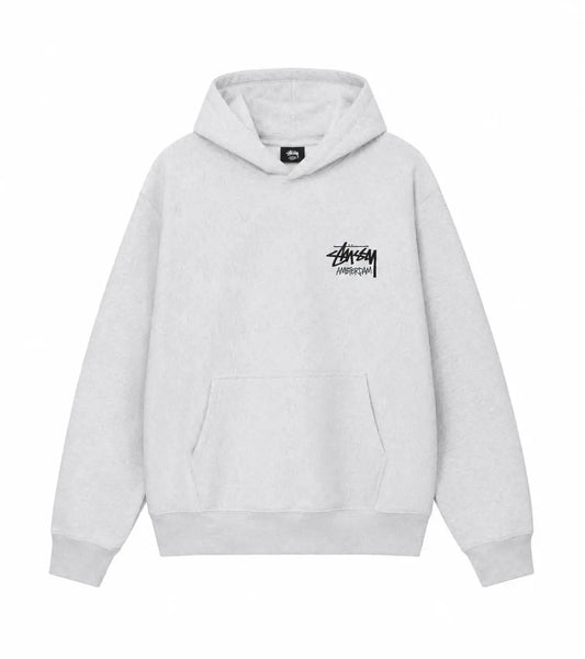 Stussy Stock Amsterdam Hood Sweatshirt Ash Heather Grey