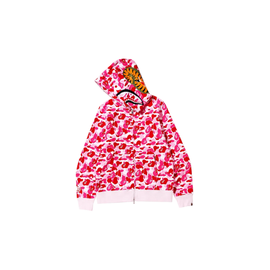BAPE ABC Camo Shark Full Zip Hoodie Pink Camo