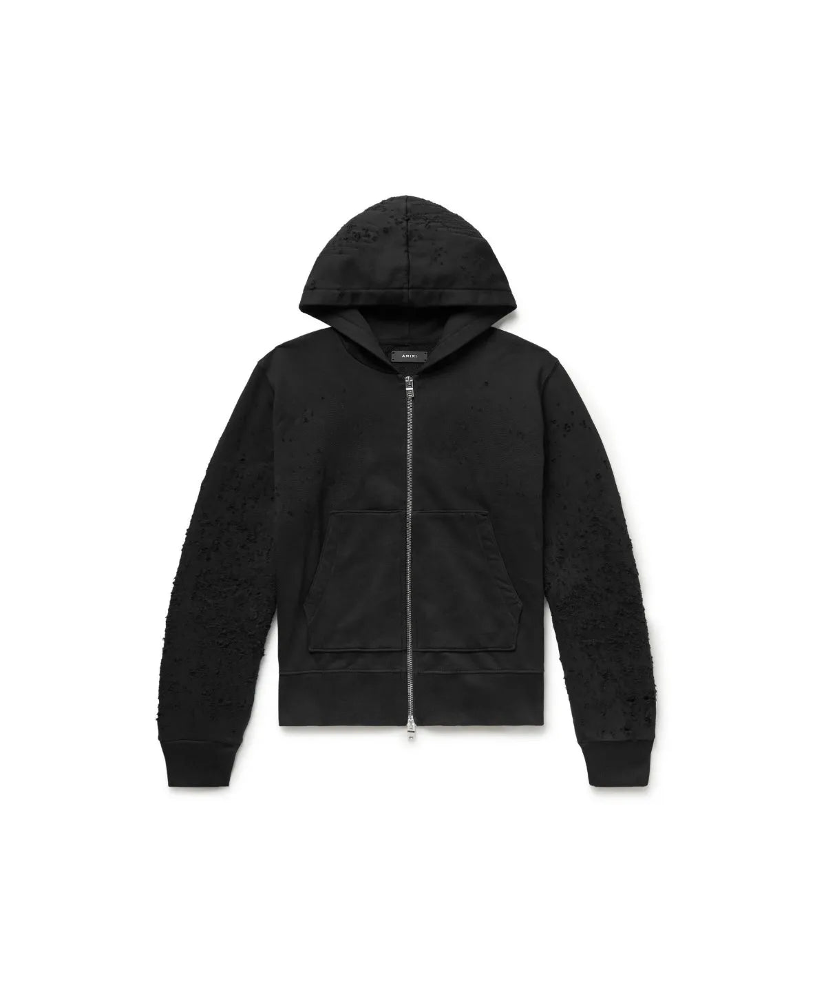 Amiri Shotgun Distressed Zip Up Hoodie Black (AMIRI-SHGZIP-BLK 