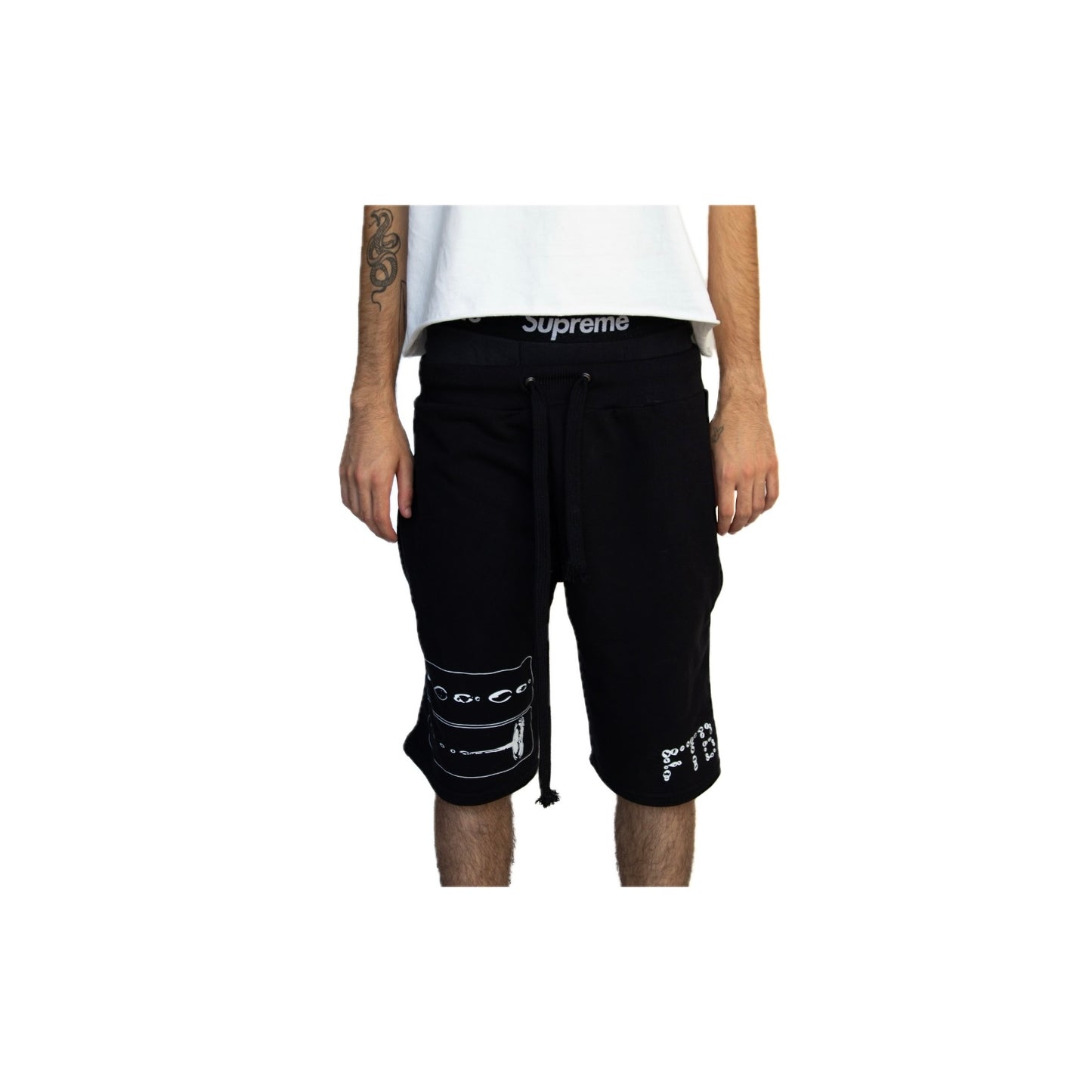 FVCK Black Printed Shorts - FVCK-BLCKPRINT-SHORTS