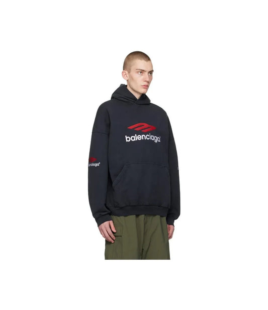 Balenciaga 3B Sports Icon Hoodie Black