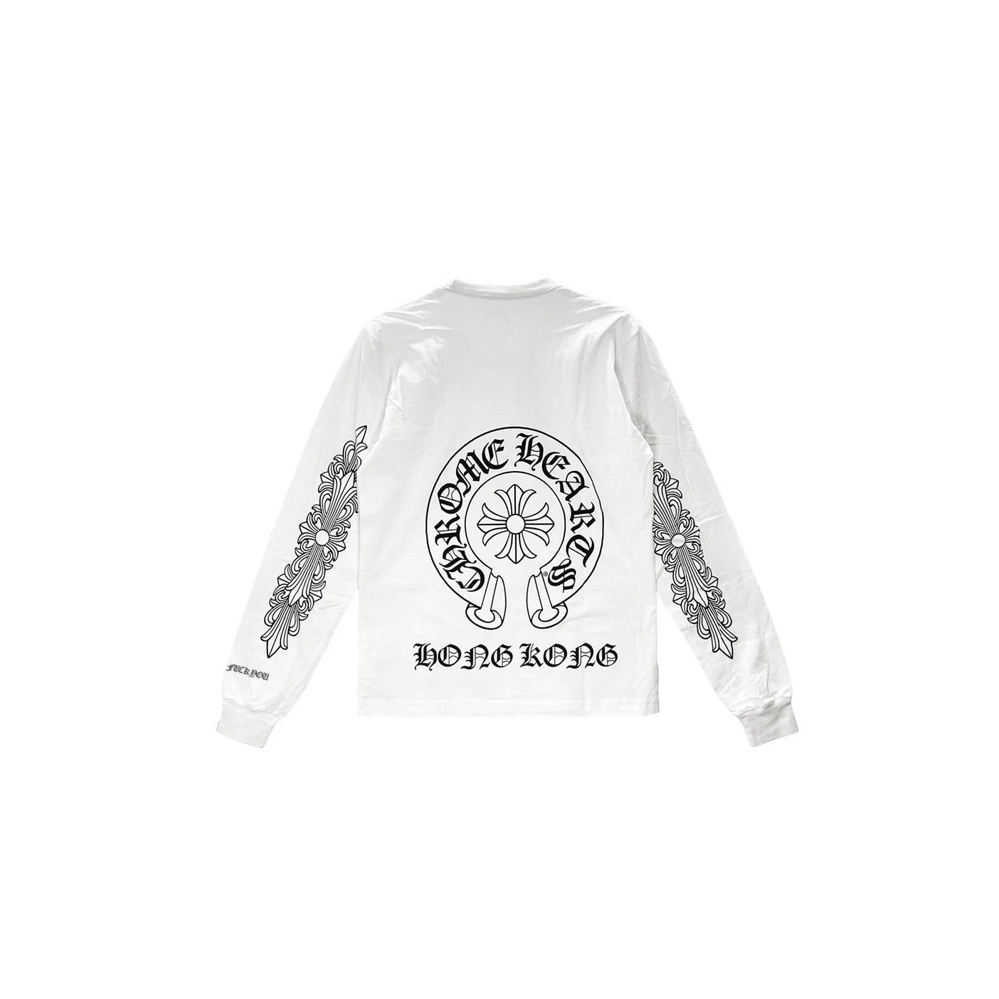 Chrome Hearts Hong Kong Exclusive Horseshoe Floral Long Sleeve White