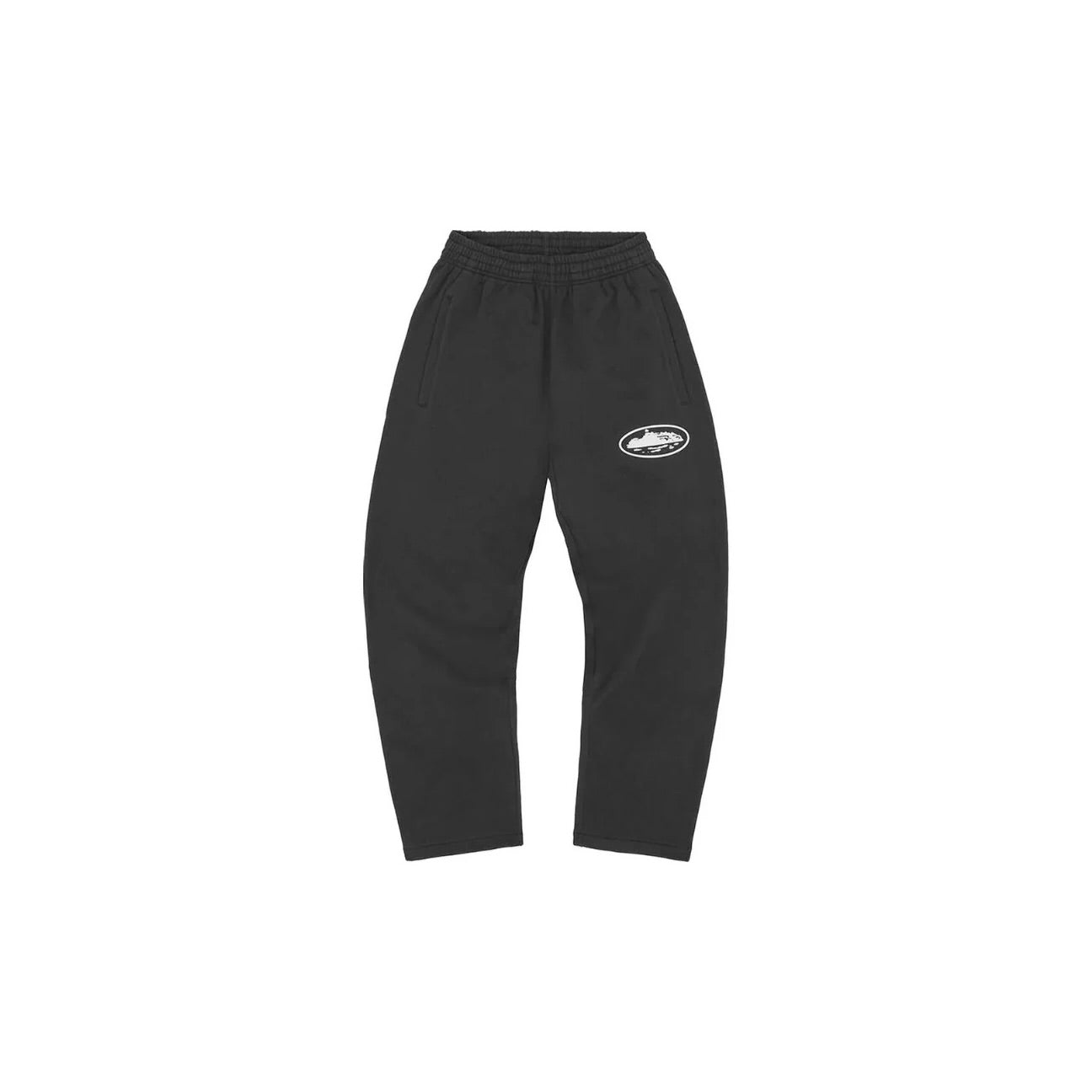 Corteiz Island Puff Print Open Hem Pant Washed Black - CRTZ-PUFFPRINT-WSHDBLCK