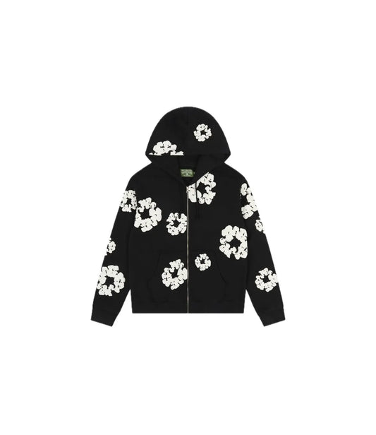Denim Tears Cotton Wreath Zip Hoodie Black