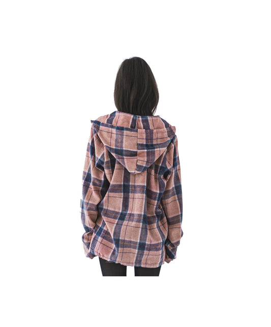 FVCK Discoloured Flanel Shirt Pink Navy