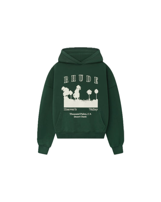 Rhude Thousand Palms Hoodie Vintage Forest Green