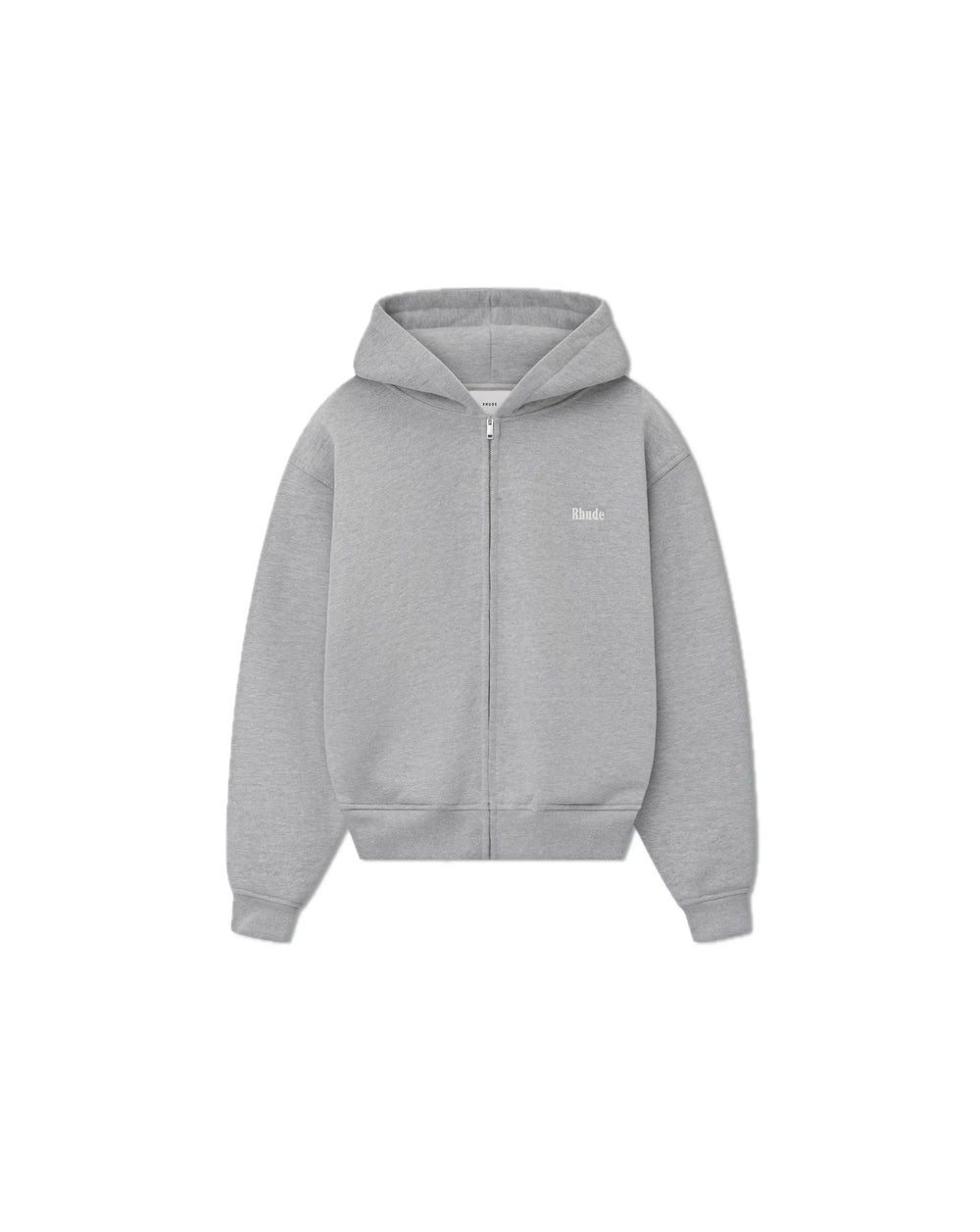Rhude Classique Full Zip Hoodie Heather Grey