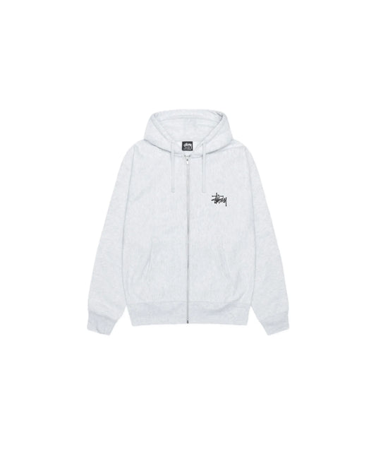 Stussy Basic Zip Hoodie Ash Heather