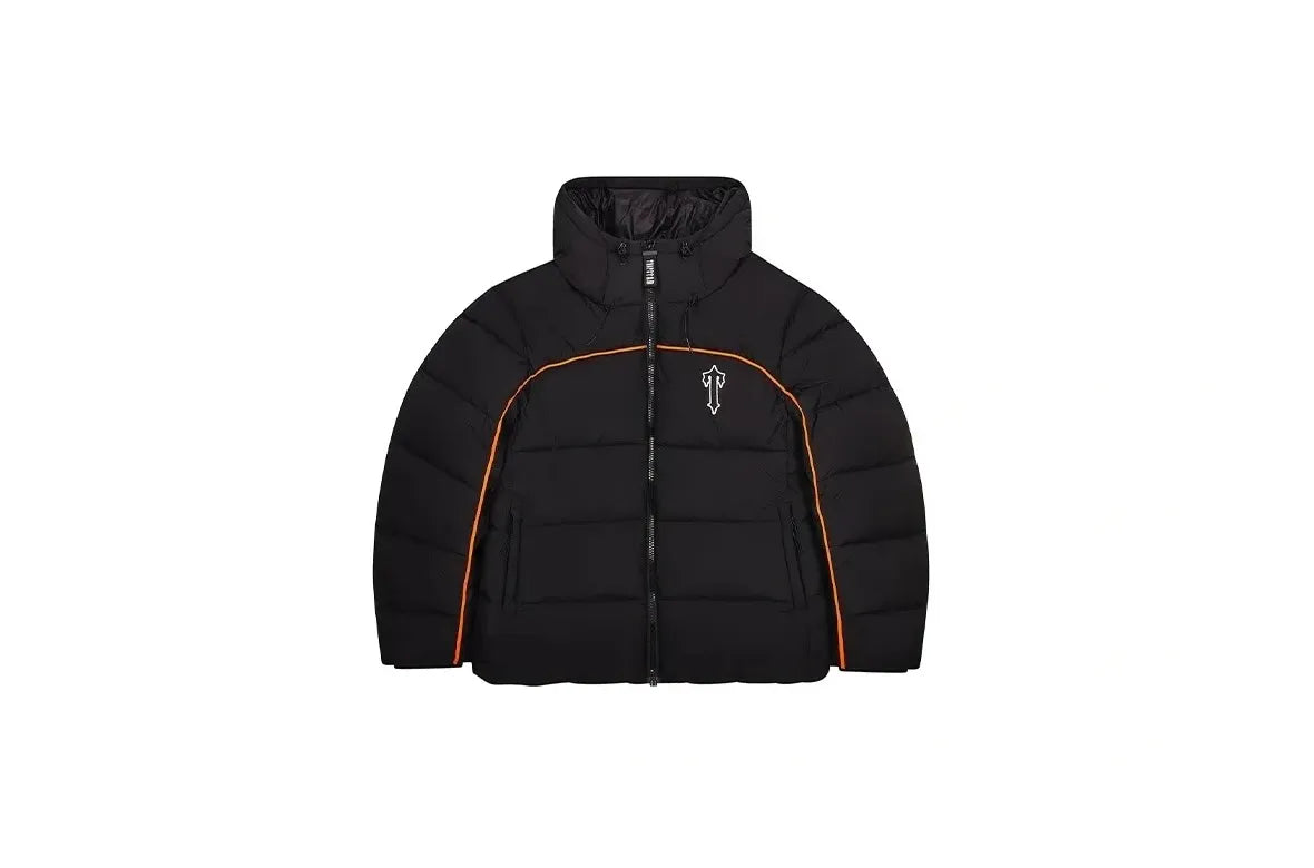 Trapstar Irongate Arch Pipping Puffer Jacket Black Orange