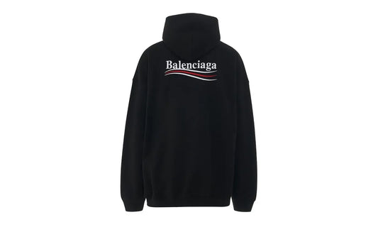 Balenciaga Political Campaign Large Fit Embroidery Hoodie Black - 620973TKVI91070