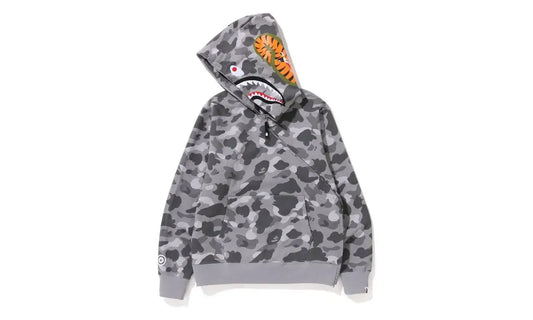 BAPE Honeycomb Camo Shark Full Zip Hoodie Grey
