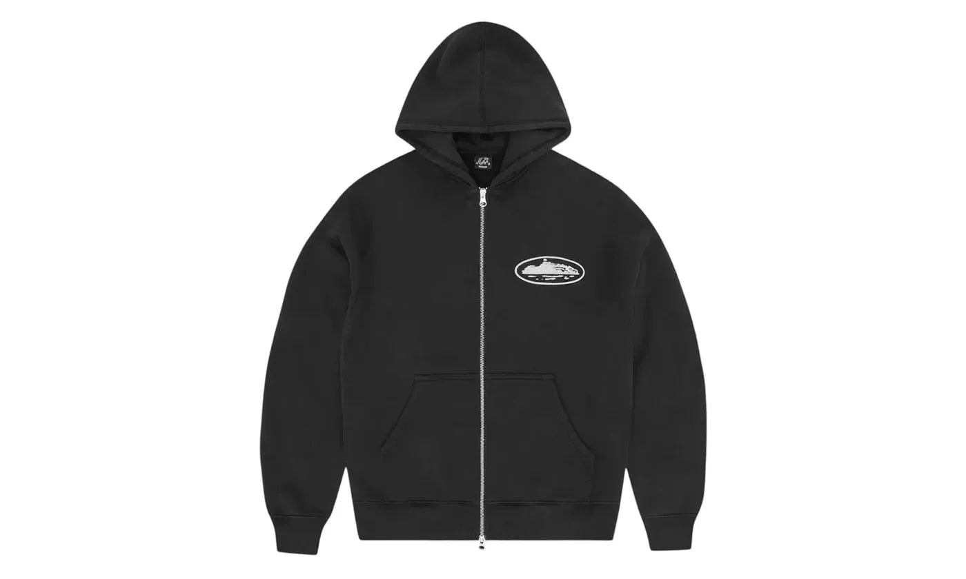 Corteiz Island Puff Print Zip Hoodie Black (CRTZ-ISLANDPUFF 
