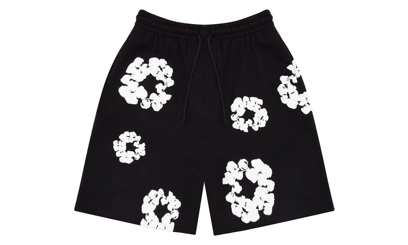 Denim Tears The Cotton Wreath Shorts Black - DT-DTTCWS-BLACK