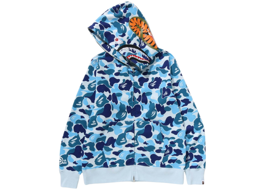 BAPE ABC Camo Crystal Stone Shark Full Zip Hoodie Blue