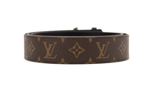 Louis Vuitton LV Initiales Silver Buckle Belt Monogram 40mm Brown/Black - LV-LVLISB-BBLACK