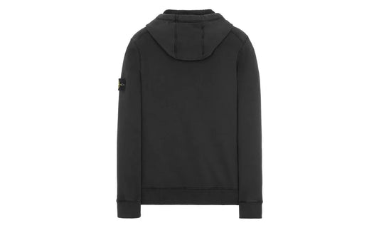 Stone Island Brushed Cotton Fleece Hooded Sweatshirt Black