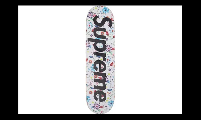 Supreme Airbrushed Floral Skateboard Deck White