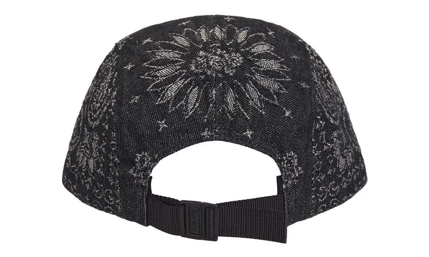 Supreme Bandana Jacquard Denim Camp Cap Black - SUPR-SBJDCC-BLACK