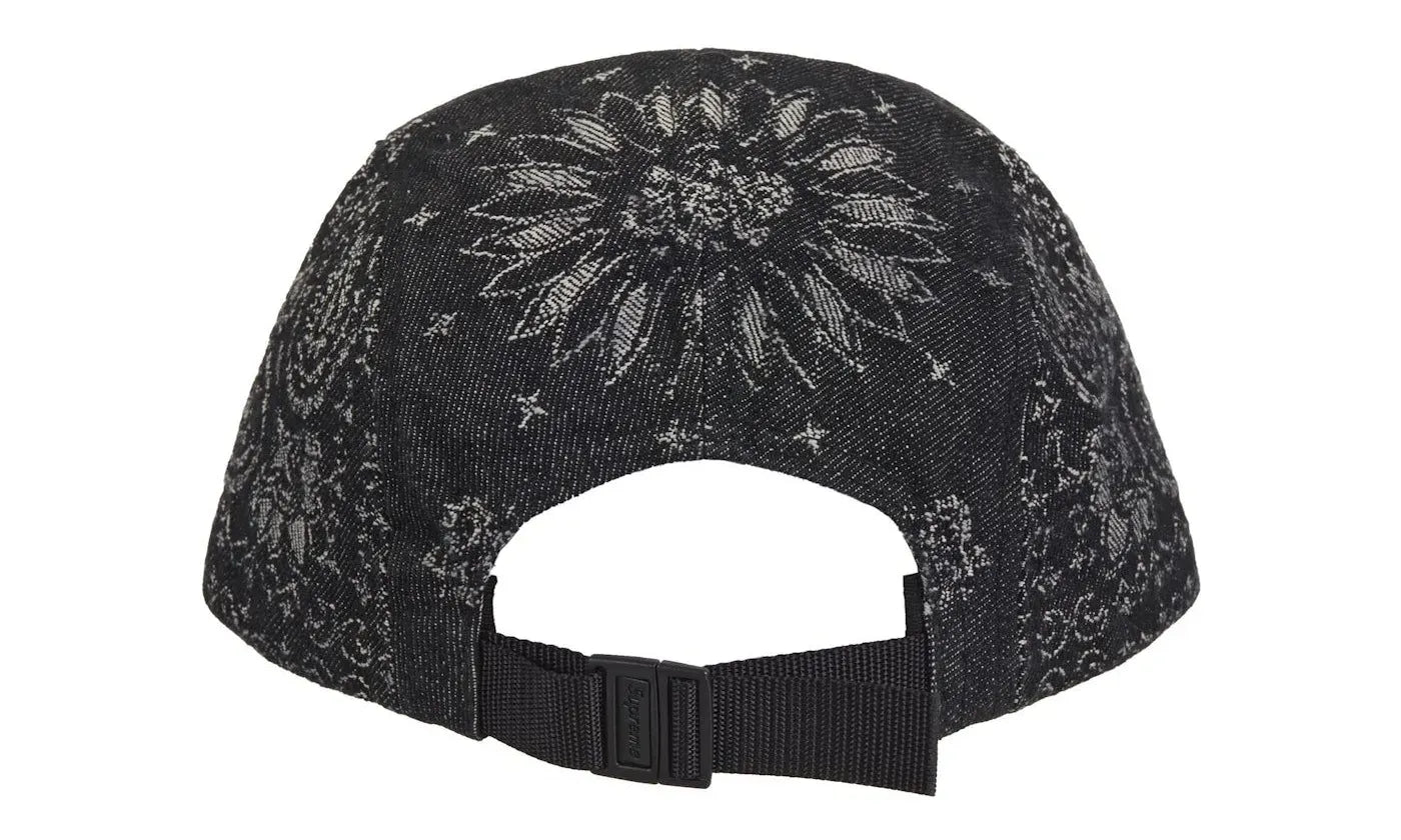 Supreme Bandana Jacquard Denim Camp Cap Black