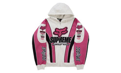 Supreme Fox Racing Zip Up Hooded Sweatshirt White