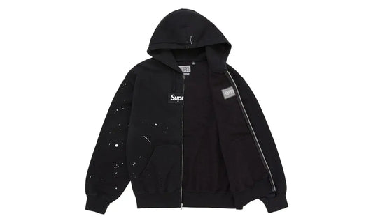 Supreme MM6 Maison Margiela Box Logo Zip Up Hooded Sweatshirt Black