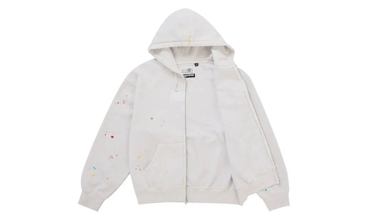 Supreme MM6 Maison Margiela Box Logo Zip Up Hooded Sweatshirt White - supreme-mm6-maison-margiela-box-logo-zip-up-hooded-sweatshirt-white