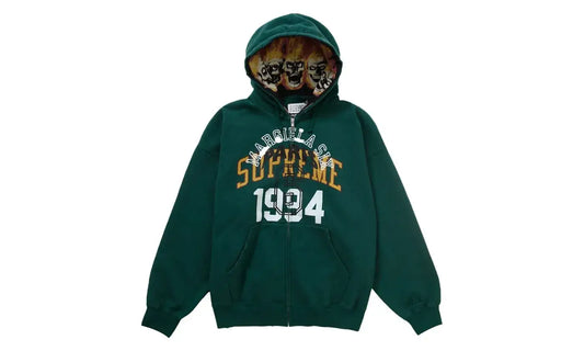 Supreme MM6 Maison Margiela Zip Up Hooded Sweatshirt Dark Green