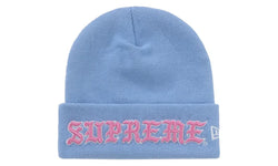 Supreme New Era Old English Beanie Blue