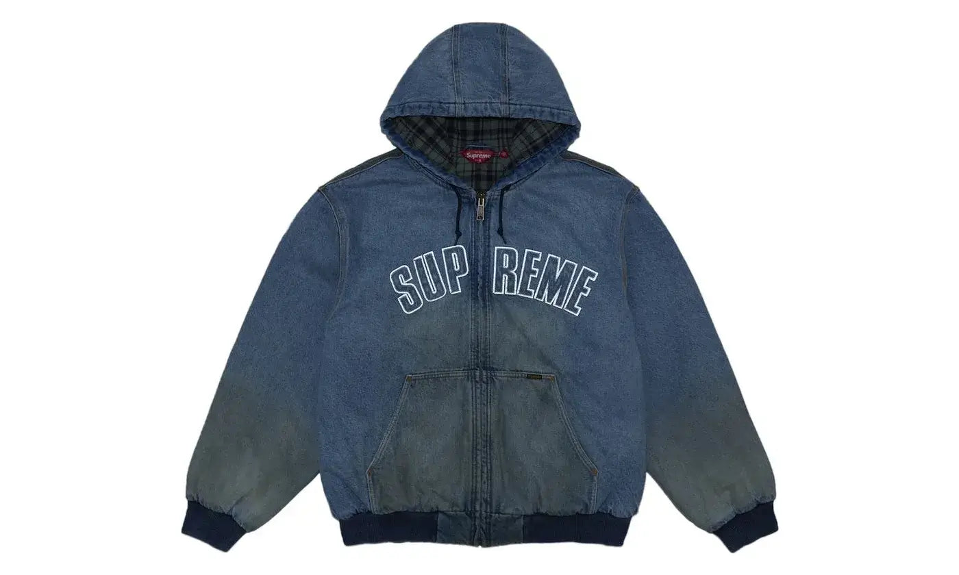 Supreme Reflective Arc Hooded Work Jacket Denim