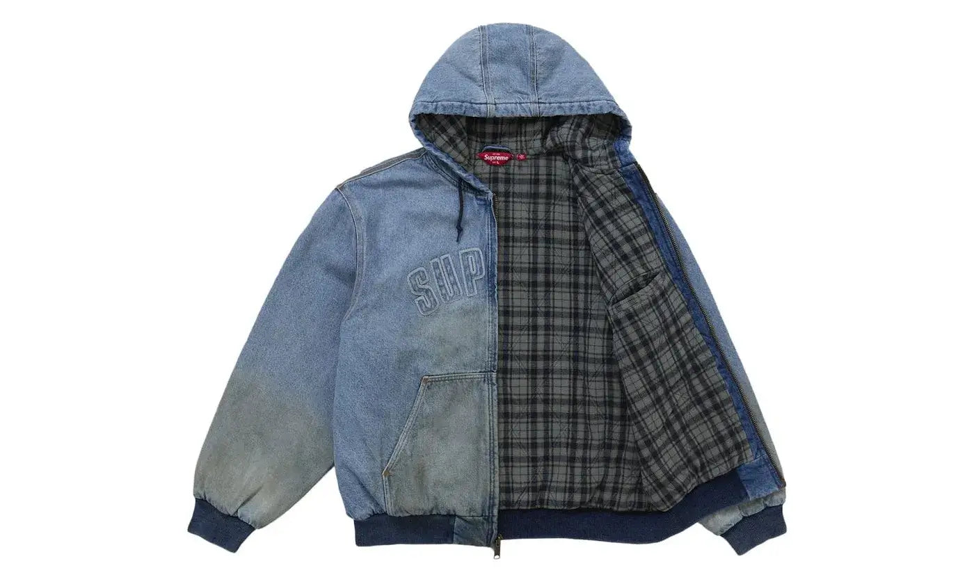 Supreme Reflective Arc Hooded Work Jacket Denim