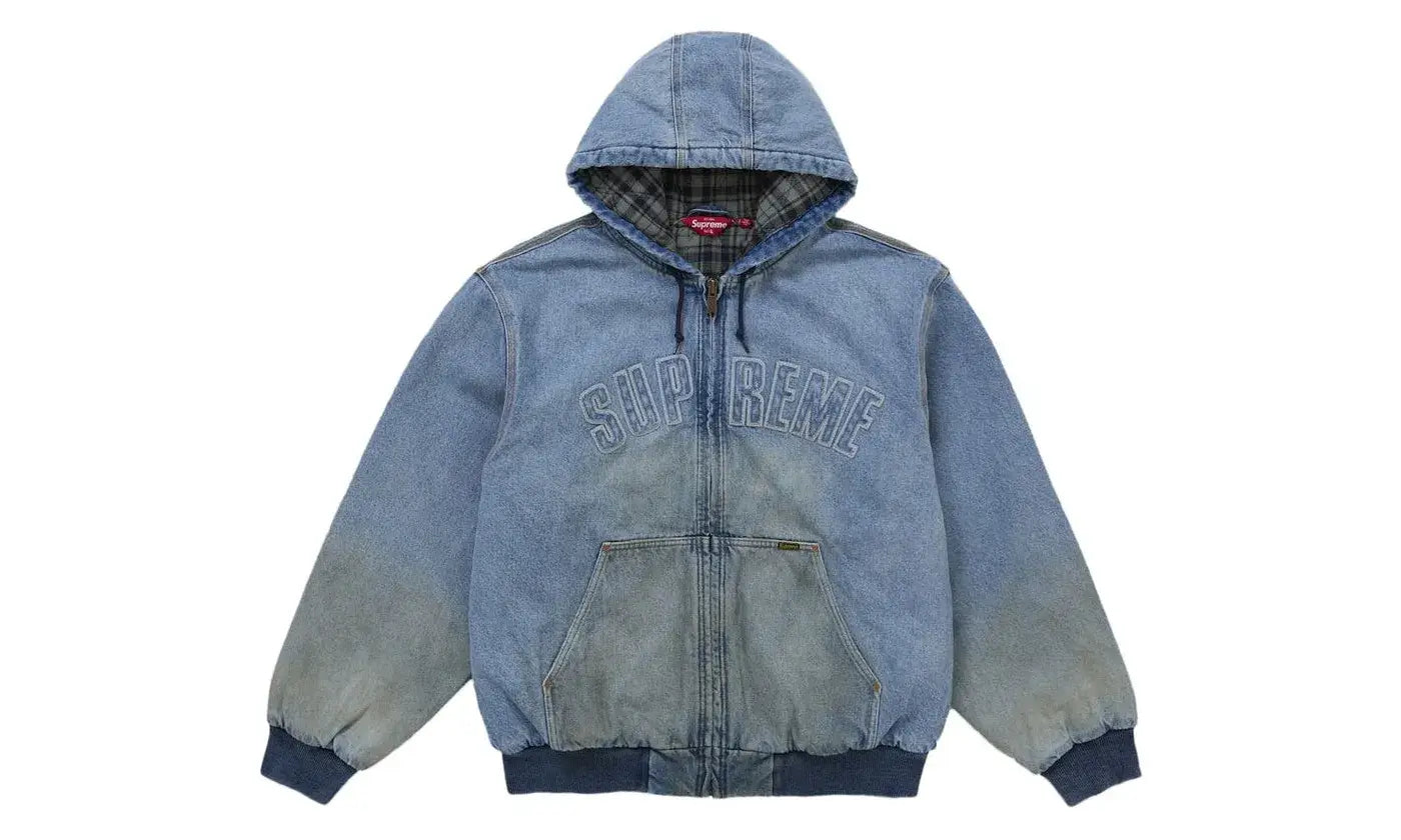 Supreme Reflective Arc Hooded Work Jacket Denim