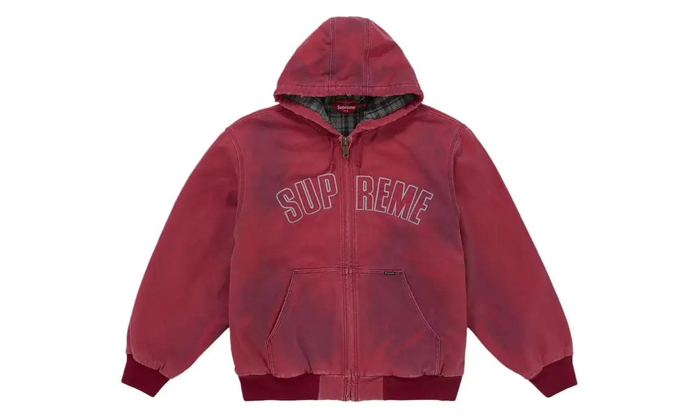 Supreme Reflective Arc Hooded Work Jacket Red