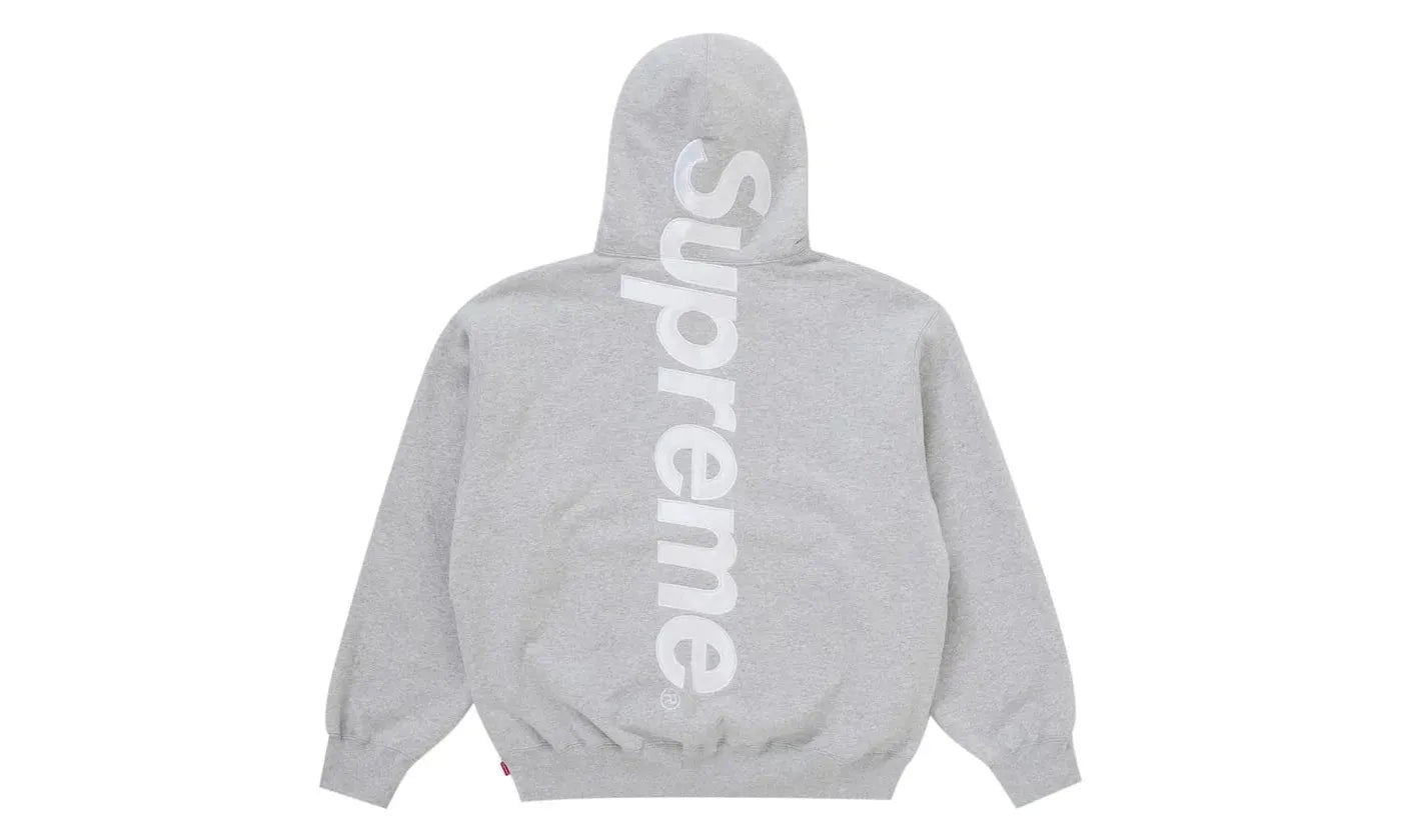 Supreme Satin Appliqué Hooded Sweatshirt (FW25) Heather Grey