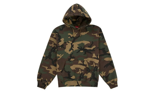 Supreme Satin Applique Hooded Sweatshirt (SS26) Woodland Camo