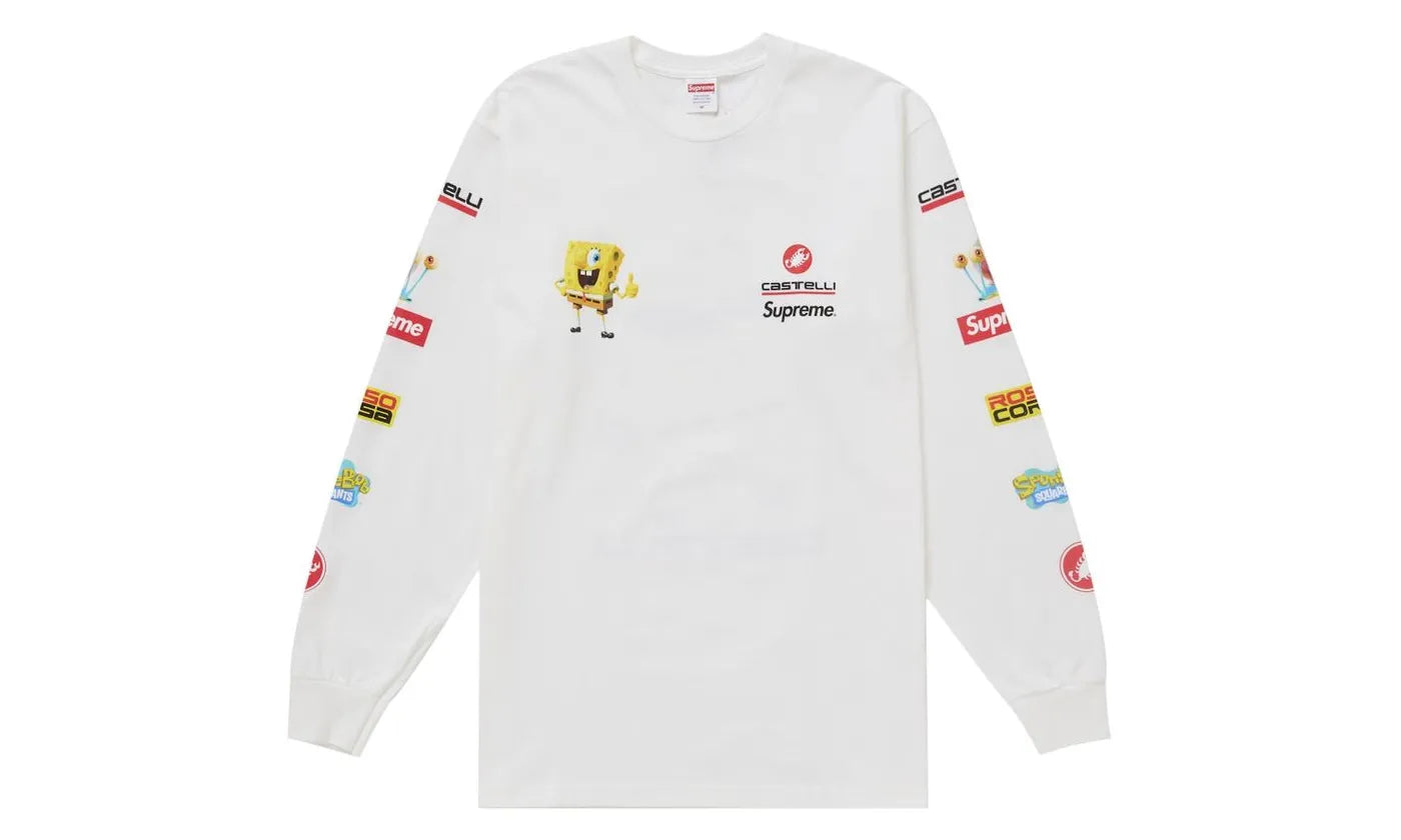 Supreme SpongeBob/Castelli Racing L/S Tee White - SUPR-SSRLTW-WHITE