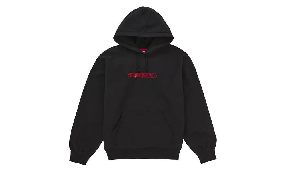 Supreme Swarovski Motion Logo Hooded Sweatshirt Black