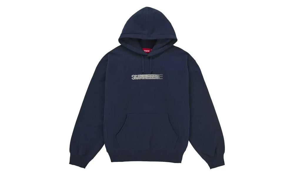 Supreme Swarovski Motion Logo Hooded Sweatshirt Navy