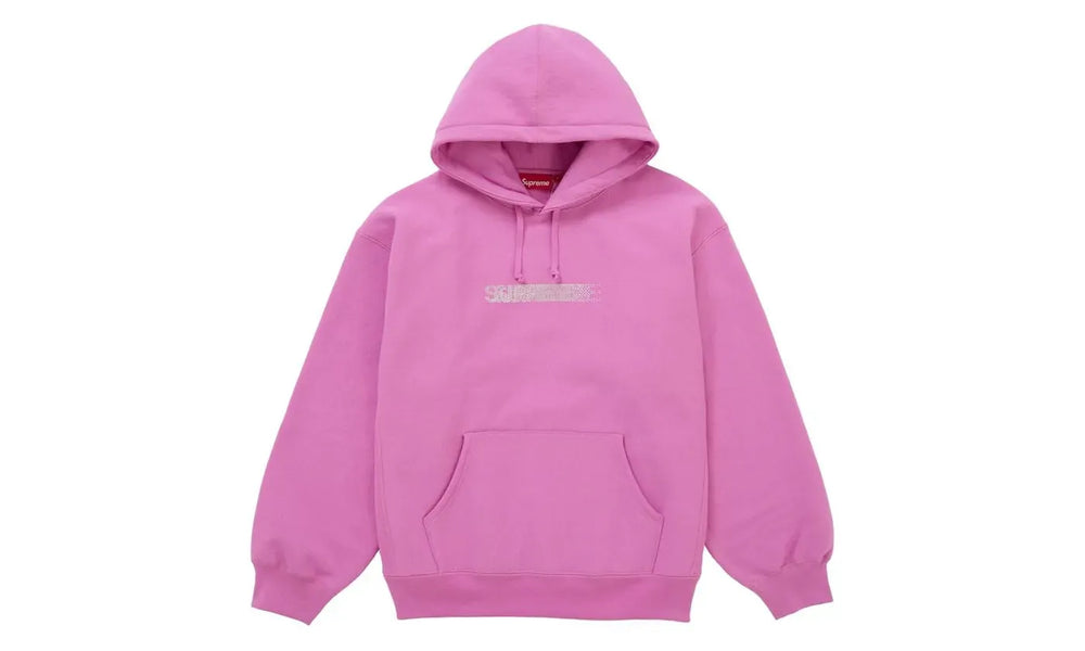 Supreme Swarovski Motion Logo Hooded Sweatshirt Pink