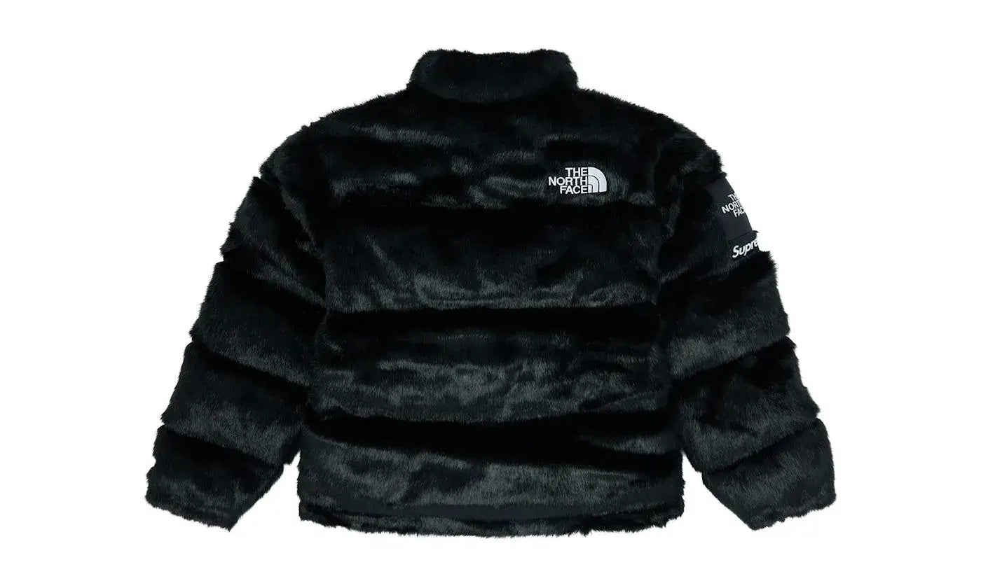 The North Face x Supreme Faux Fur Nuptse Jacket Black - Aplug 