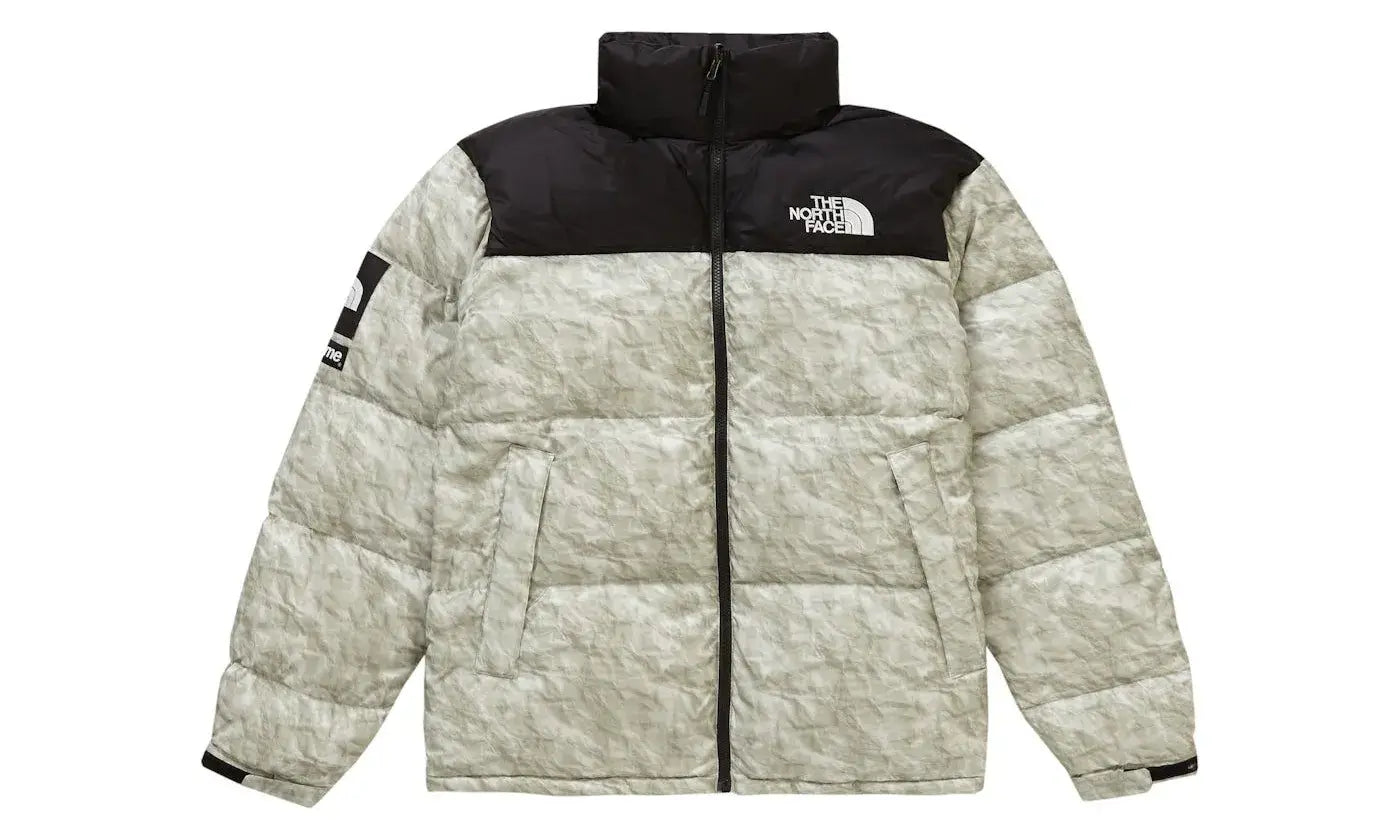 Supreme The North Face Paper Print Nuptse Jacket Paper Print
