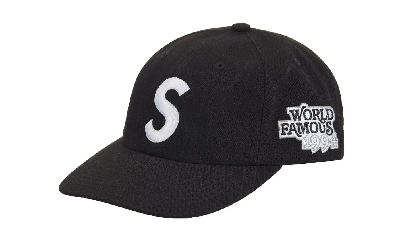 Supreme World Famous S Logo 6-Panel Black