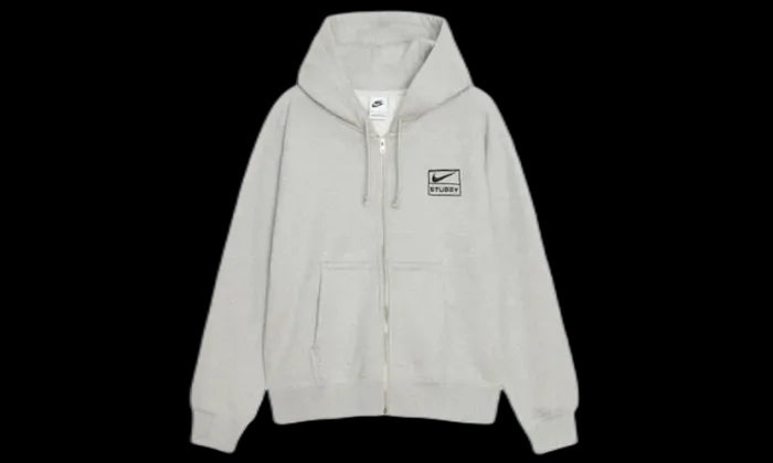 Stussy x Nike Fleece Zip Hoodie Gray Heather