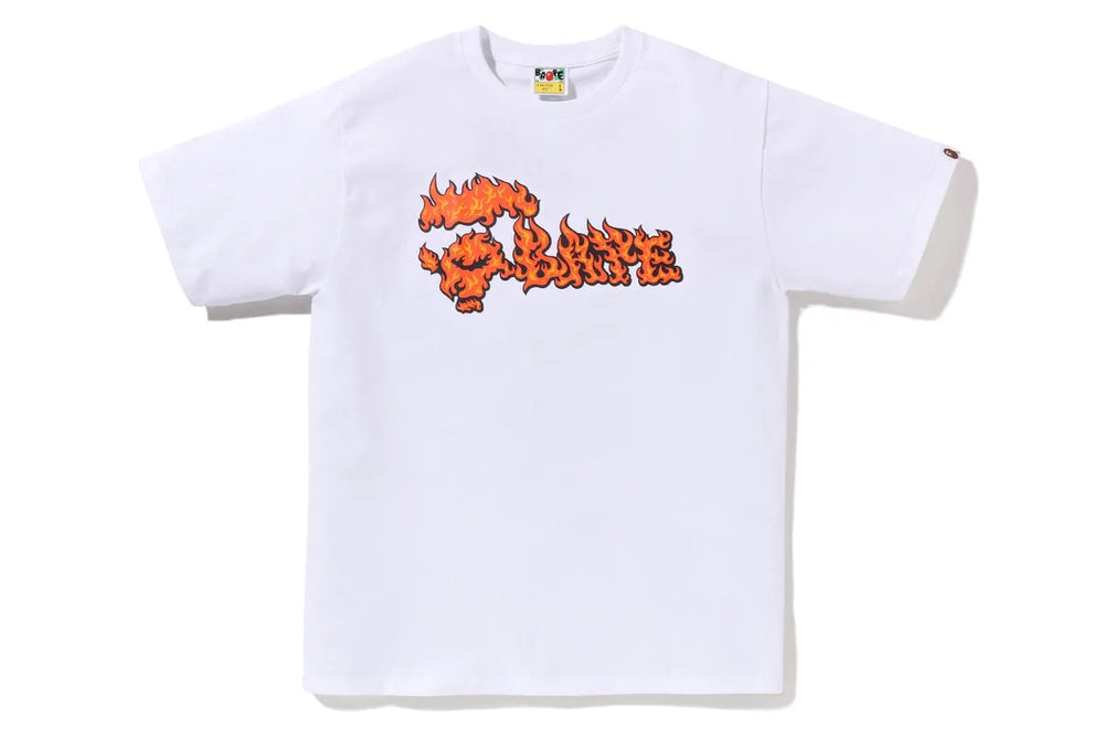 BAPE BAPE Flame Ape Face Tee White