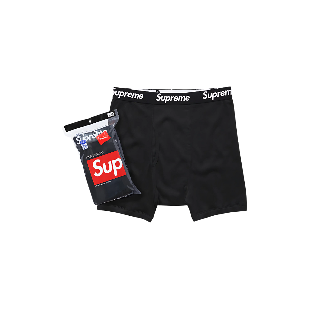 Supreme Hanes Boxer Briefs Black
