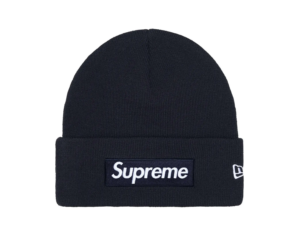 Supreme New Era Box Logo Beanie Navy (FW25)