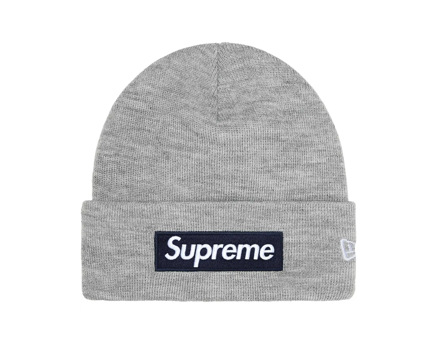 Supreme New Era Box Logo Beanie Heather Grey (FW25)