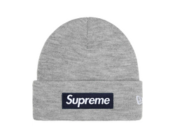 Supreme New Era Box Logo Beanie Heather Grey (FW25)