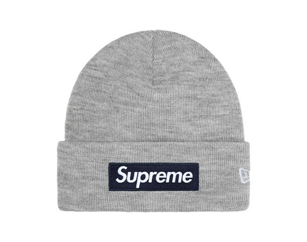 Supreme New Era Box Logo Beanie Heather Grey (FW25)