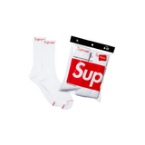Supreme Hanes Socks White